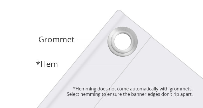 grommets and hemming vinyl banners